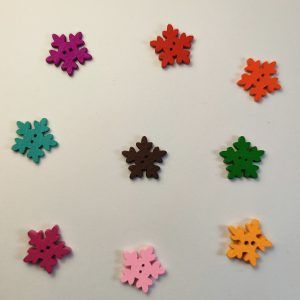 botones de madera copo de nieve