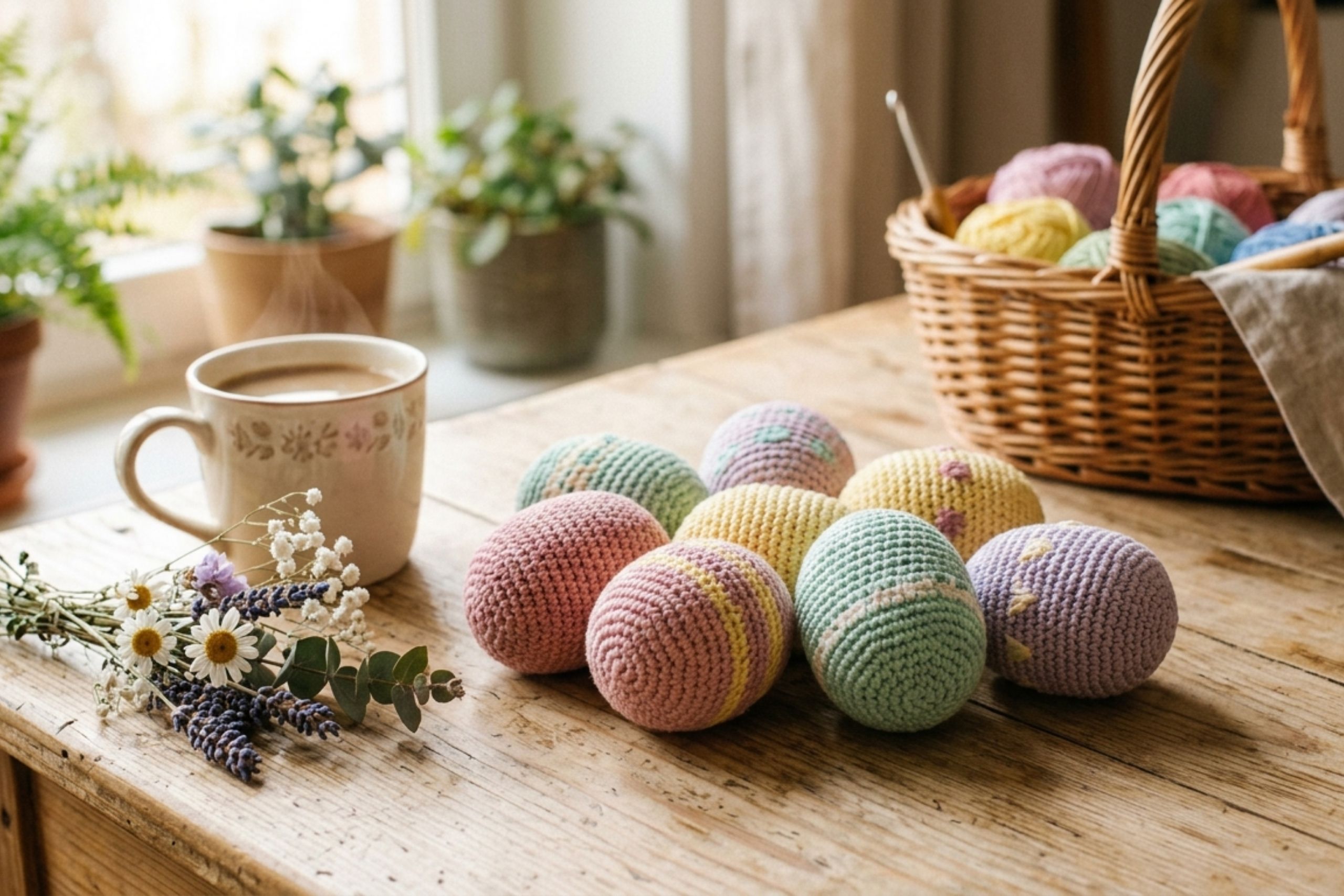 huevos de Pascua a crochet